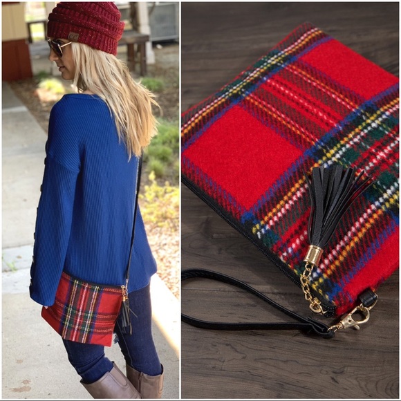 Infinity Raine Handbags - ✨LAST ONE✨Plaid flannel clutch-crossbody